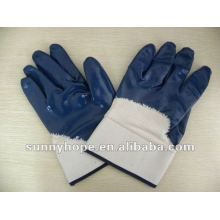 Nitrile coated gloves,safety cuff,open back